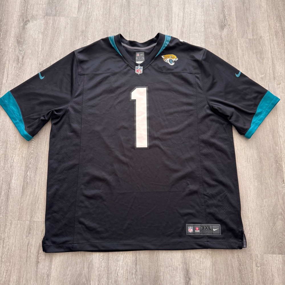 Nike Jacksonville Jaguars Travis Etienne Jr #1 NFL Jersey Black Mens 3XL